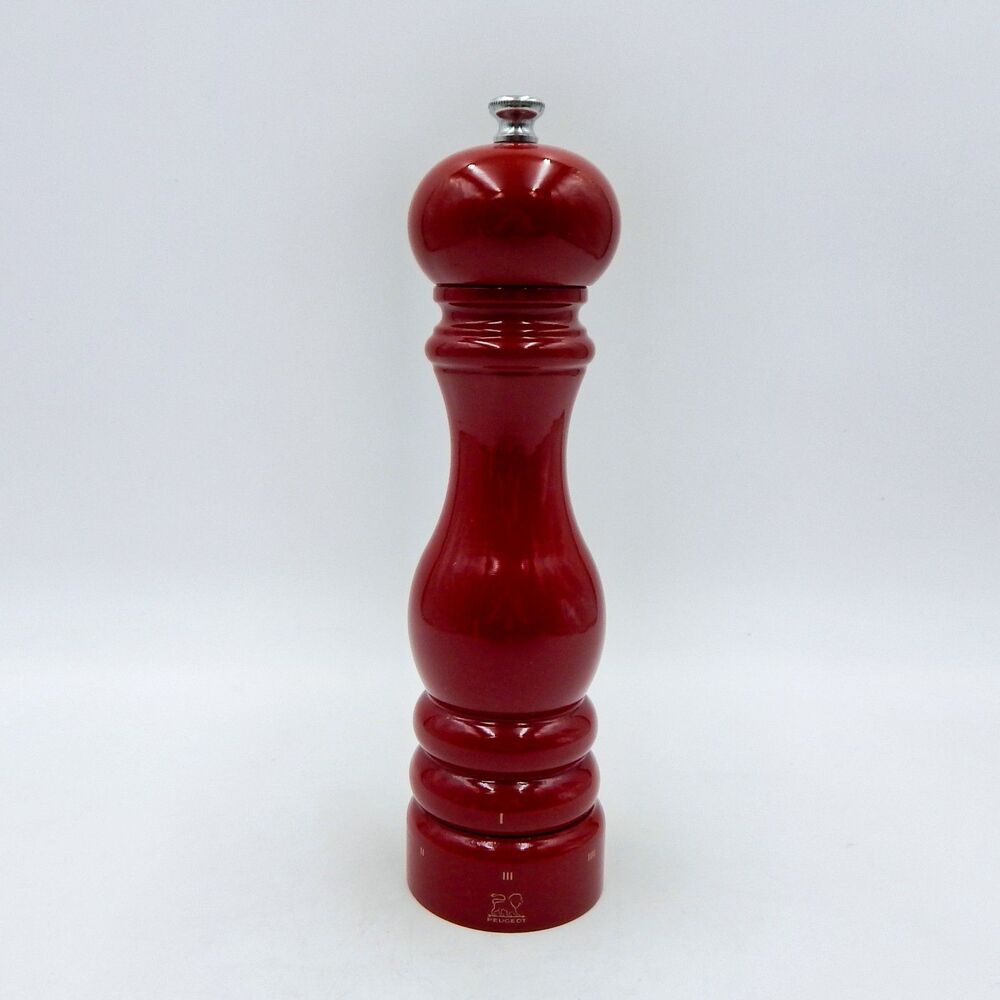 Peugeot Paris U'Select Salt Mill Grinder Passion Red Adjustable 9 In Wood France